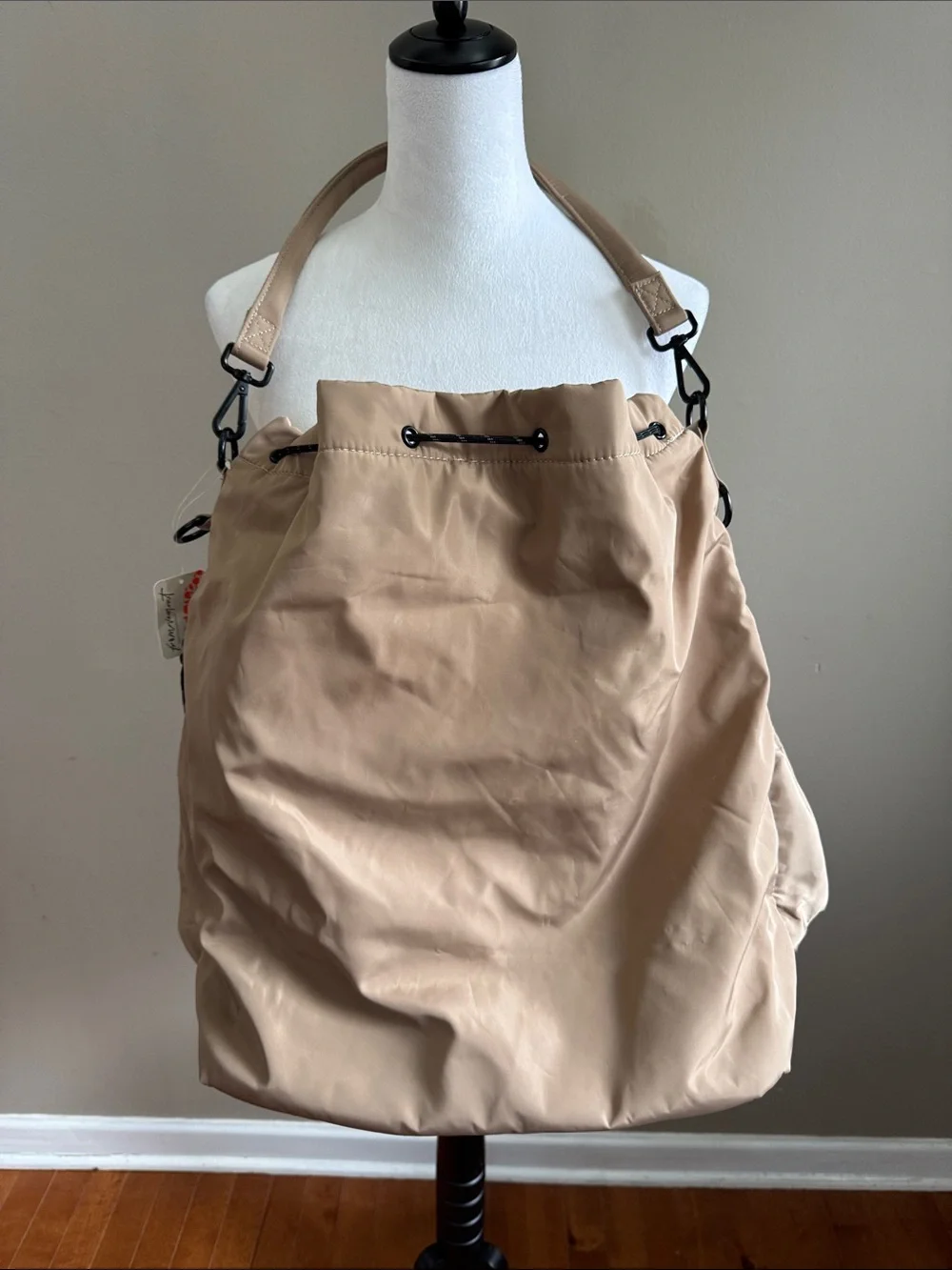 Free People Ego Boost Mega Bucket Sporty Oversized Lightweight Bag in Sand - NEW